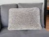 Homezia Pale Gray Knubby Plush Lumbar Throw Pillow