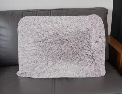 Homezia Pale Gray Super Shaggy Throw Pillow