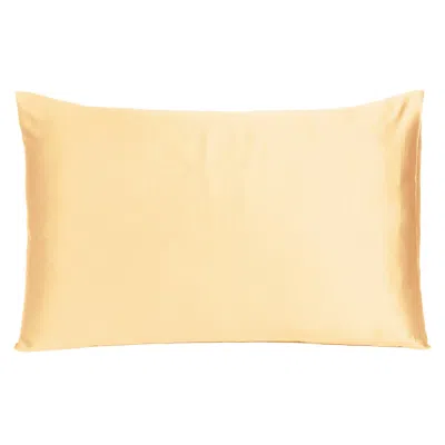Homezia Pale Peach Dreamy Set Of 2 Silky Satin Queen Pillowcases