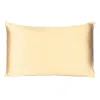 Homezia Pale Yellow Dreamy Set Of 2 Silky Satin Queen Pillowcases
