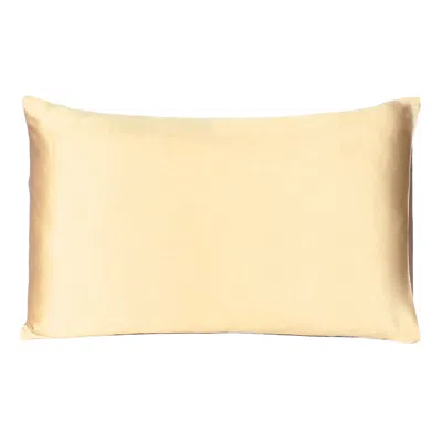 Homezia Pale Yellow Dreamy Set Of 2 Silky Satin Standard Pillowcases