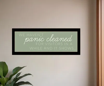 Homezia Panic Cleaned 3 Black Framed Print Wall Art In Neutral