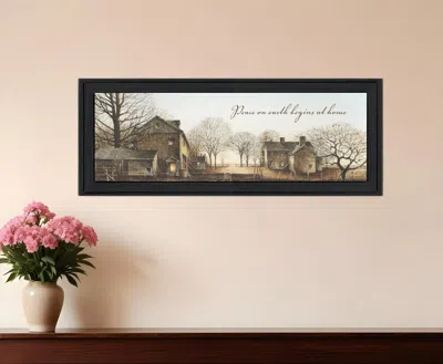 Homezia Peace On Earth 1 Black Framed Print Wall Art