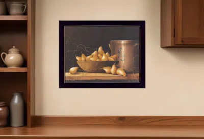 Homezia Pears And Crocks 2 Black Framed Print Wall Art