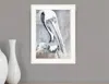 Homezia Pelican 1 White Framed Print Kitchen Wall Art