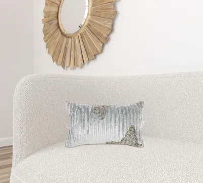 Homezia Periwinkle Embellished Lumbar Pillow