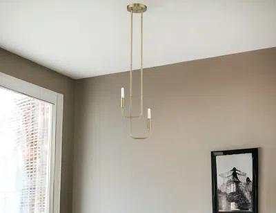 Homezia Perret 2-light Aged Brass Pendant In Gold