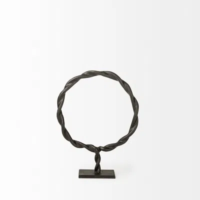 Homezia Petite Black Metal Braided Sculpture