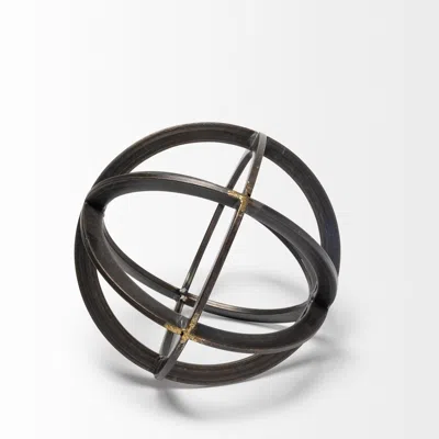 Homezia Black Metal Circular Decorative Object