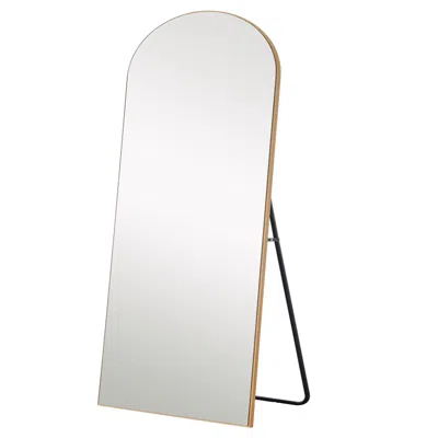 Homezia Petite Gold Arched Wooden Mirror
