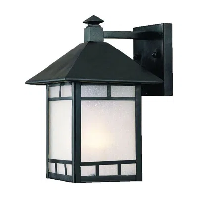 Homezia Petite Matte Black Frosted Glass Lantern Wall Light In Red
