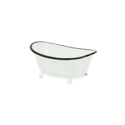 Homezia Petite White Bathtub Decorative Sculpture