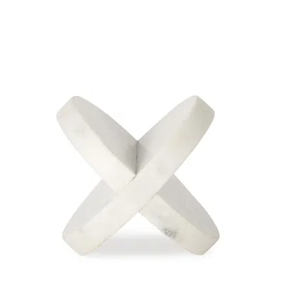 Homezia Petite White Marble Circular Sculpture