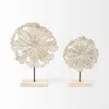 Homezia Petite Wood And Metal Floral Decor Piece