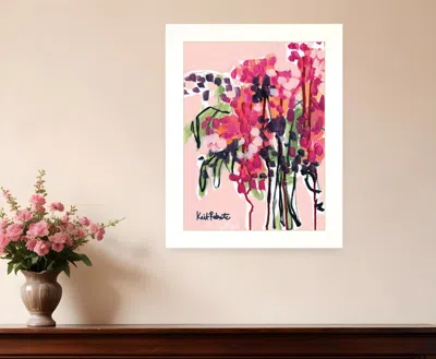 Homezia Picked In A Field In Maine White Framed Print Wall Art In Pink