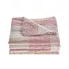 Homezia Pink Knitted Cotton Geometric Throw