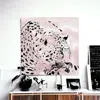Homezia Pink Laying Leopard Unframed Print Wall Art