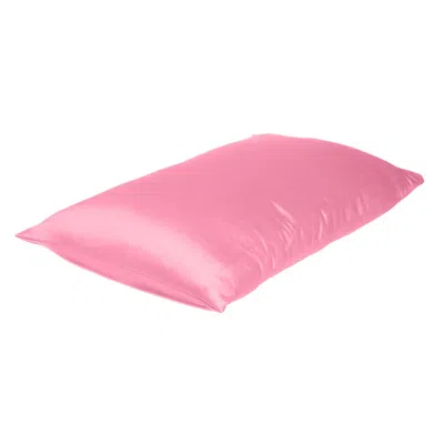 Homezia Pink Rose Dreamy Set Of 2 Silky Satin King Pillowcases