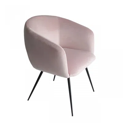Homezia Pink Velvet Modern Dining Chair