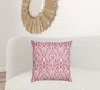 Homezia Pink White Distressed Damask Throw Pillow
