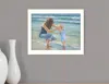 Homezia Playing In The Water White Framed Print Wall Art