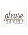 Homezia Please Seat Yourself 2 White Framed Print Wall Art