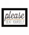 Homezia Please Seat Yourself 3 Black Framed Print Wall Art