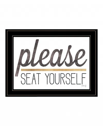 Homezia Please Seat Yourself 3 Black Framed Print Wall Art