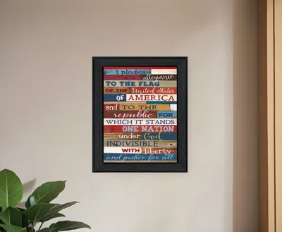 Homezia Pledge Of Allegiance 3 Black Framed Print Wall Art