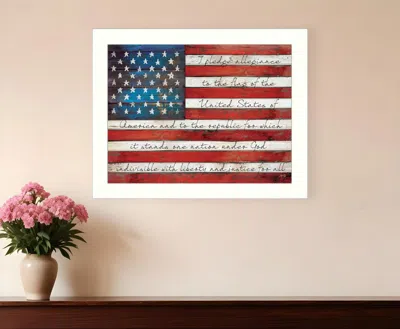 Homezia Pledge Of Allegiance 4 White Framed Print Wall Art