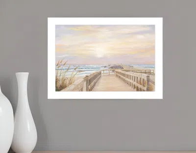 Homezia Ponce Inlet Jetty Sunrise 1 White Framed Print Wall Art