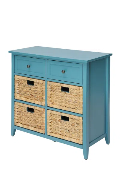 Homezia Pop Of Color Teal Accent Chest With Storage