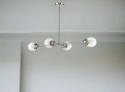 Homezia Portsmith 4-light Polished Nickel Island Pendant In Metallic