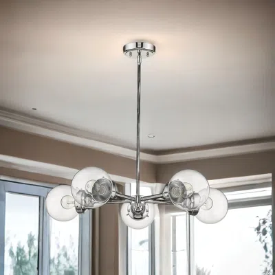 Homezia Portsmith 5-light Polished Nickel Chandelier In Black