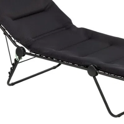 Homezia Premium Black Steel Black Cushion Chaise Lounge