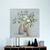 Homezia Pretty Bohemian Flowers In Ceramic Vases Unframed Print Wall Art