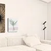 Homezia Pretty Green Foliage Pink Unframed Print Wall Art