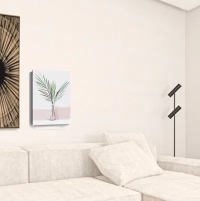 Homezia Pretty Green Foliage Pink Unframed Print Wall Art