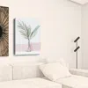 Homezia Pretty Green Foliage Pink Unframed Print Wall Art