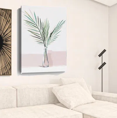 Homezia Pretty Green Foliage Pink Unframed Print Wall Art