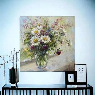 Homezia Pretty Vase Of Flowers Unframed Print Wall Art