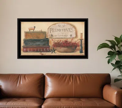 Homezia Primitives And Vintage Iii Black Framed Americana Print Wall Art In Multi