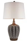 Homezia Primo Tall Brown Table Lamp With White Lamp Shade