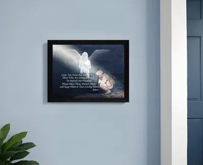 Homezia Protect Our Soldiers Black Framed Print Wall Art