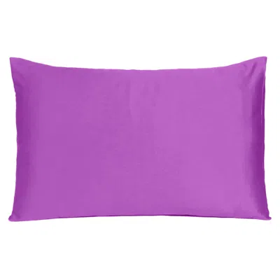 Homezia Purple Merlot Dreamy Set Of 2 Silky Satin Queen Pillowcases