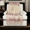 Homezia Purple Woven Cotton Abstract Throw Blanket