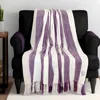 Homezia Purple Woven Cotton Throw Blanket