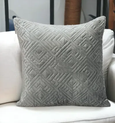 Homezia Quilted Charcoal Decorative Throw Pillow