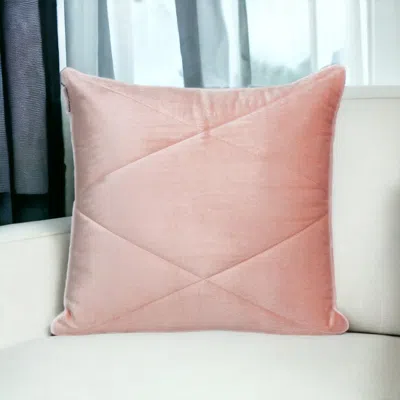 Homezia Quilted Pink Velvet Throw Pillow