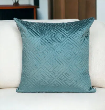 Homezia Quilted Teal Decorative Throw Pillow